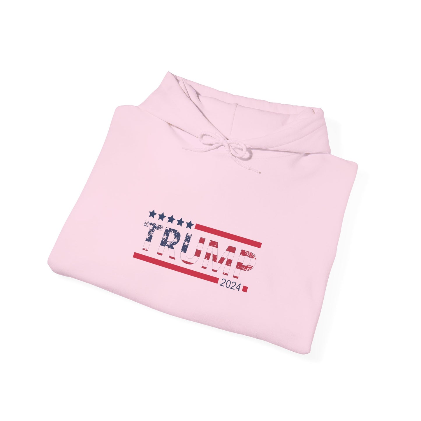 Patriotic Presidential Star Hoodie — Red White Flag Text Design