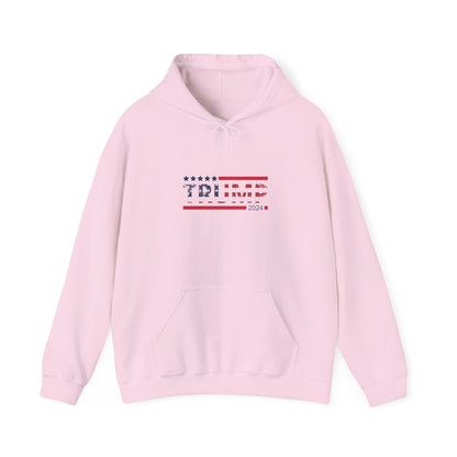 Patriotic Presidential Star Hoodie — Red White Flag Text Design