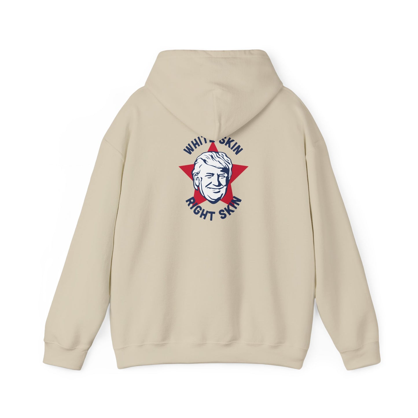 Patriotic Presidential Star Hoodie — Red White Flag Text Design