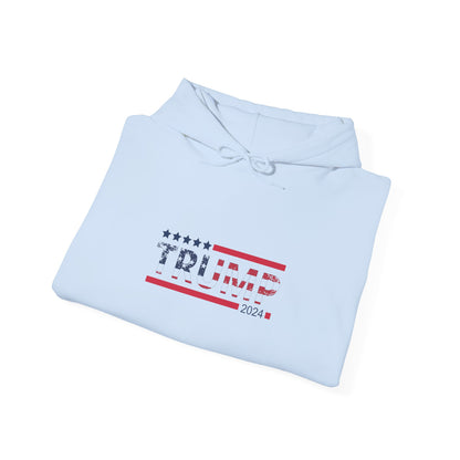 Patriotic Presidential Star Hoodie — Red White Flag Text Design