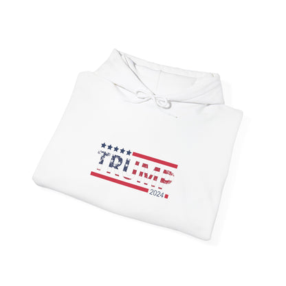 Patriotic Presidential Star Hoodie — Red White Flag Text Design