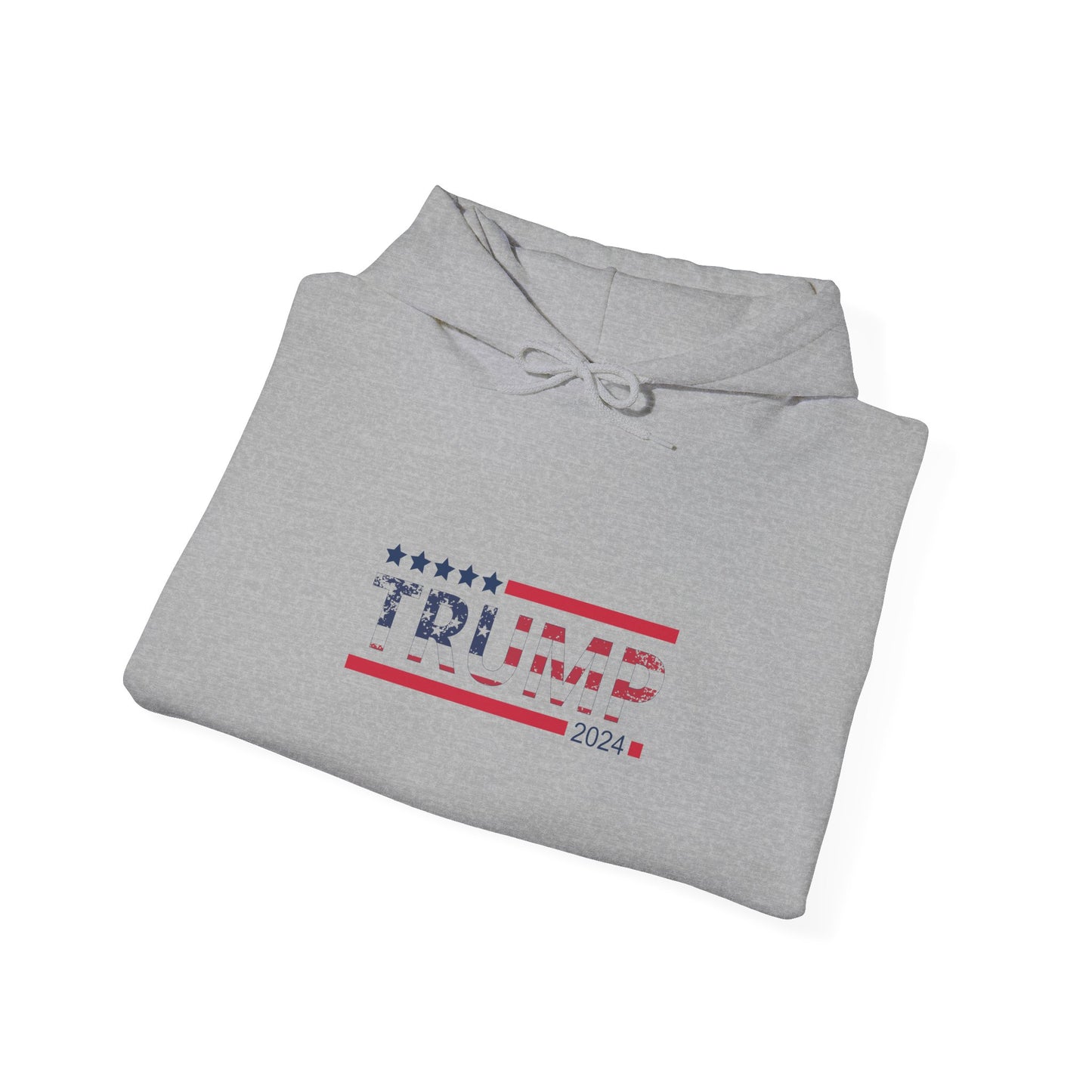 Patriotic Presidential Star Hoodie — Red White Flag Text Design
